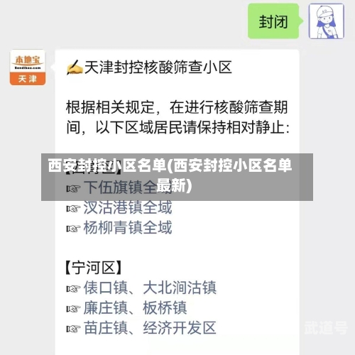 西安封控小区名单(西安封控小区名单最新)