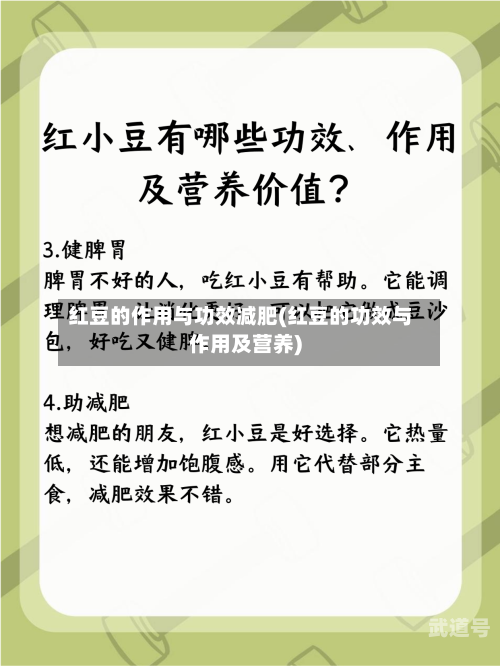红豆的作用与功效减肥(红豆的功效与作用及营养)