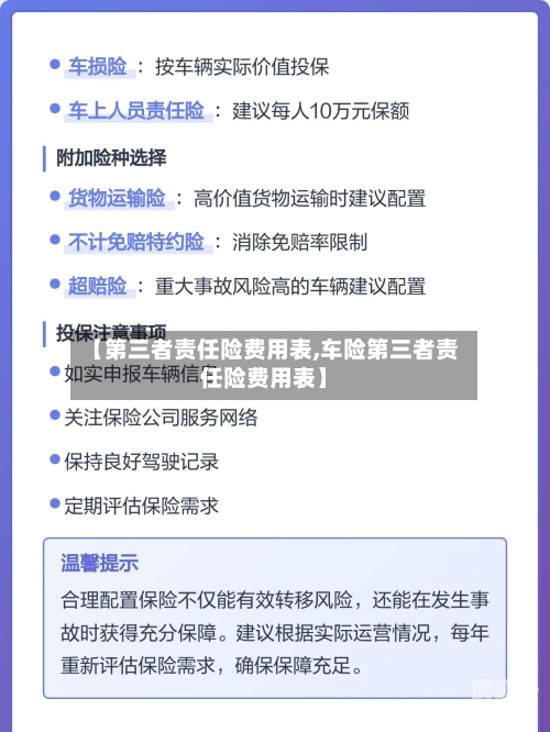 【第三者责任险费用表,车险第三者责任险费用表】-第3张图片