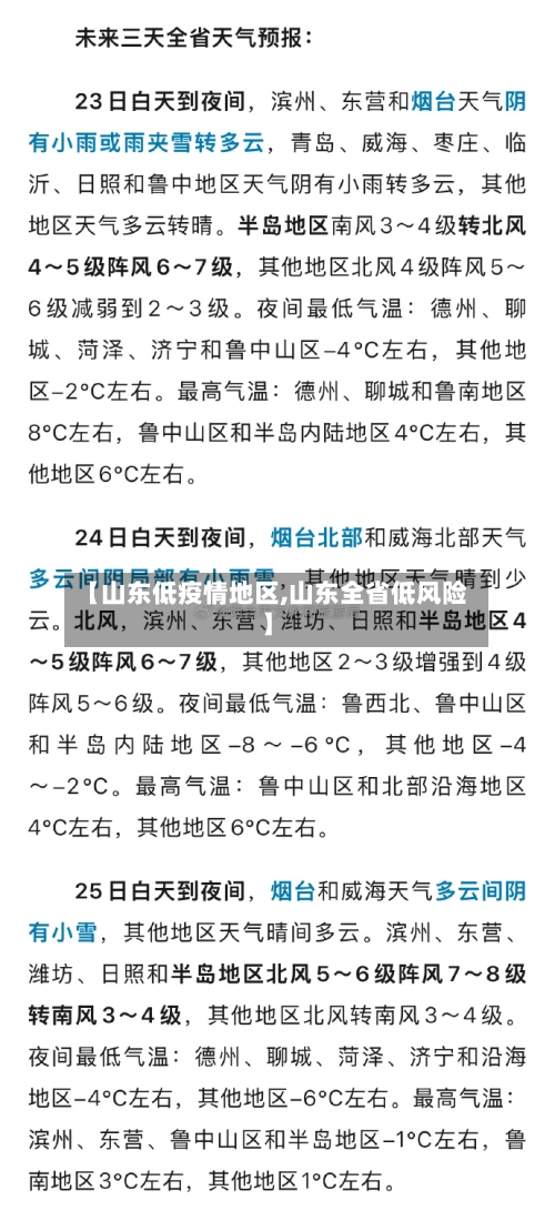 【山东低疫情地区,山东全省低风险】